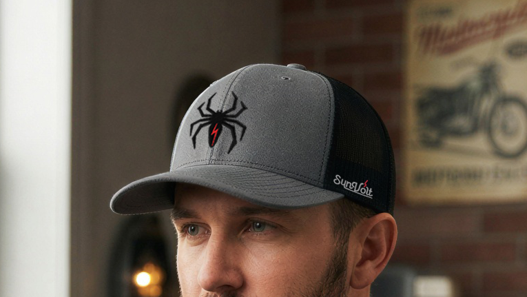 Gray & Black Spider Hat