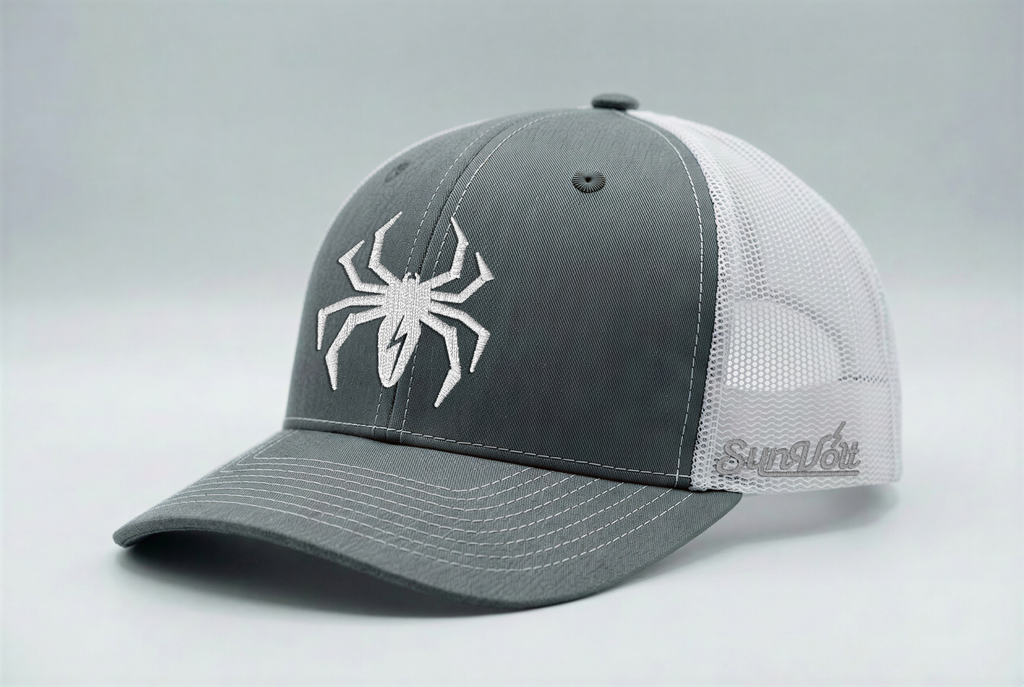 Gray & White Lightning Spider Hat
