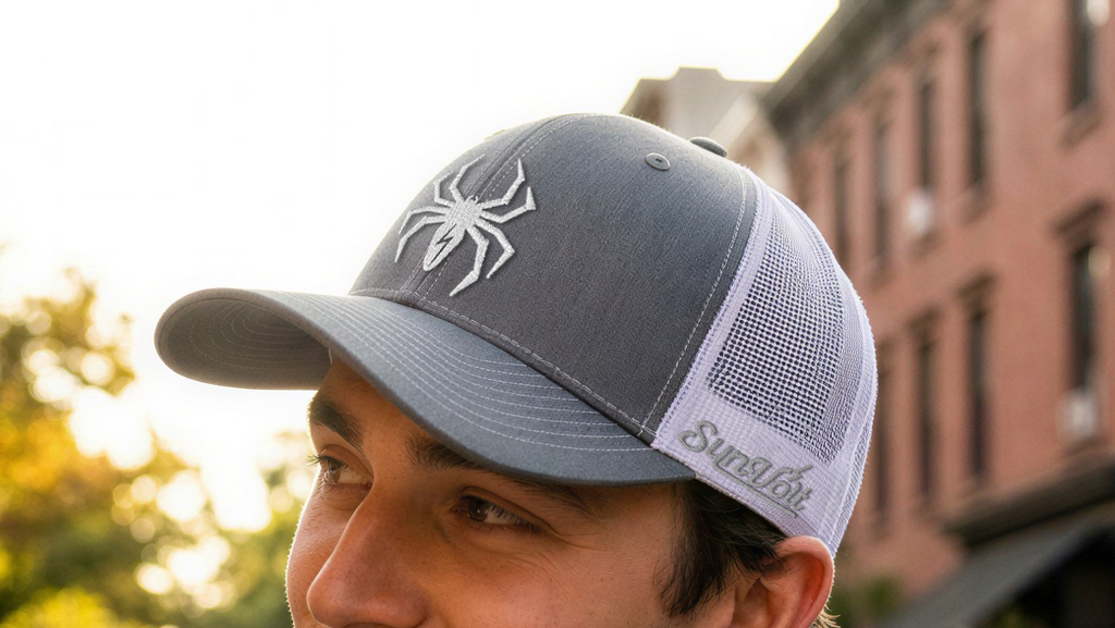 Gray & White Lightning Spider Hat