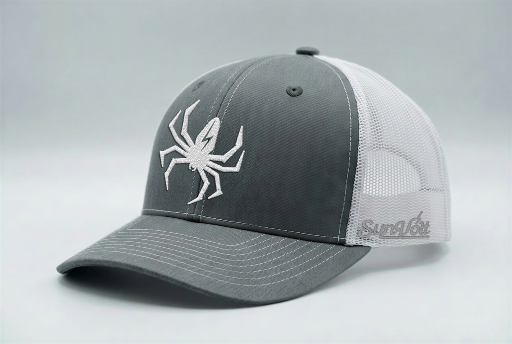 Gray & White Lightning Spider Hat
